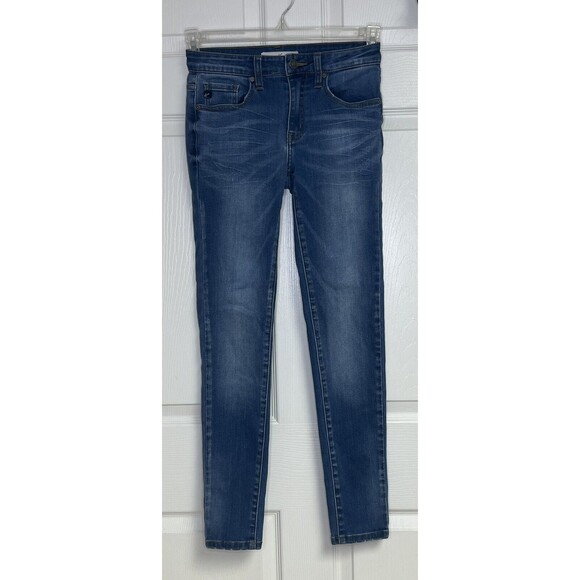 KanCan Denim - KanCan Juniors' Size 3 w25 Blue Denim Distressed Ankle Skinny Jeans